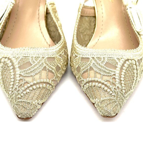 DIOR J'ADIOR Butterfly Macrame Embroidered Slingback Sandals Heels Pumps - Picture 7 of 15